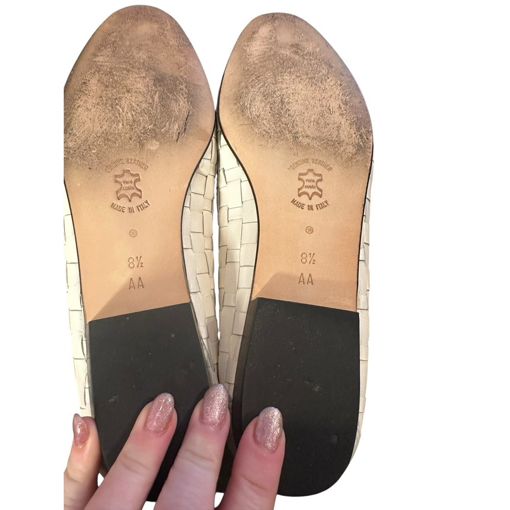 Amalfi Woven Leather Flats in Cream - Picture 7 of 7